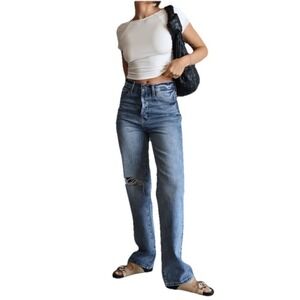 Pistola Jeans Cassie Super‎ High Rise Straight Leg Sz 30 Light Play Day